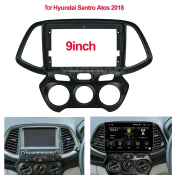 9inch autórádió Fascia a Hyundai Santro Atos 2018 DVD Sztereó Műszerfal Panel Keret Telepítés Trim Készlet