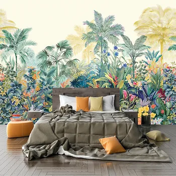 Személyre szabott 3D háttérkép a trópusi esőerdő, fali matrica a nappali, hálószoba, Lakberendezés