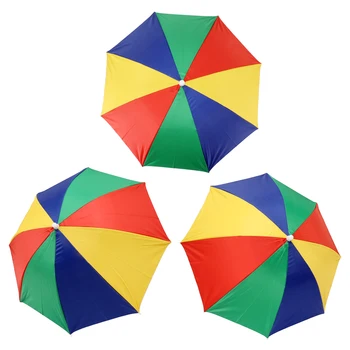 Szivárvány Esernyő, Kalap Szabad Kezet Fényes Tartsa Száraz napvédő Könnyen Használható Fejét Esernyő a Felnőttek, a Gyerekek a Felek