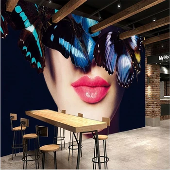 beibehang saját háttérképet falfestmények bármilyen méretű HD Pillangó beauty bar bar háttérkép díszítő festés cucc de parede
